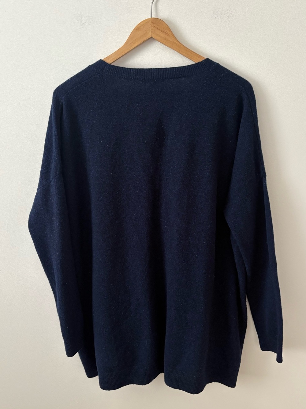 COS Oversized 100% Wool Navy Cardigan Sweater Size Small Minimalist Cozy Fall - Picture 10 of 12